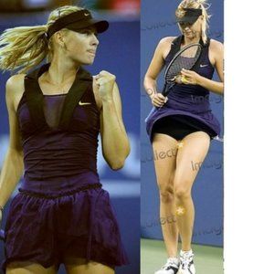 NWT Nike Maria Sharapova Tuxedo Tennis Dress w/ Bra mesh skirt XS